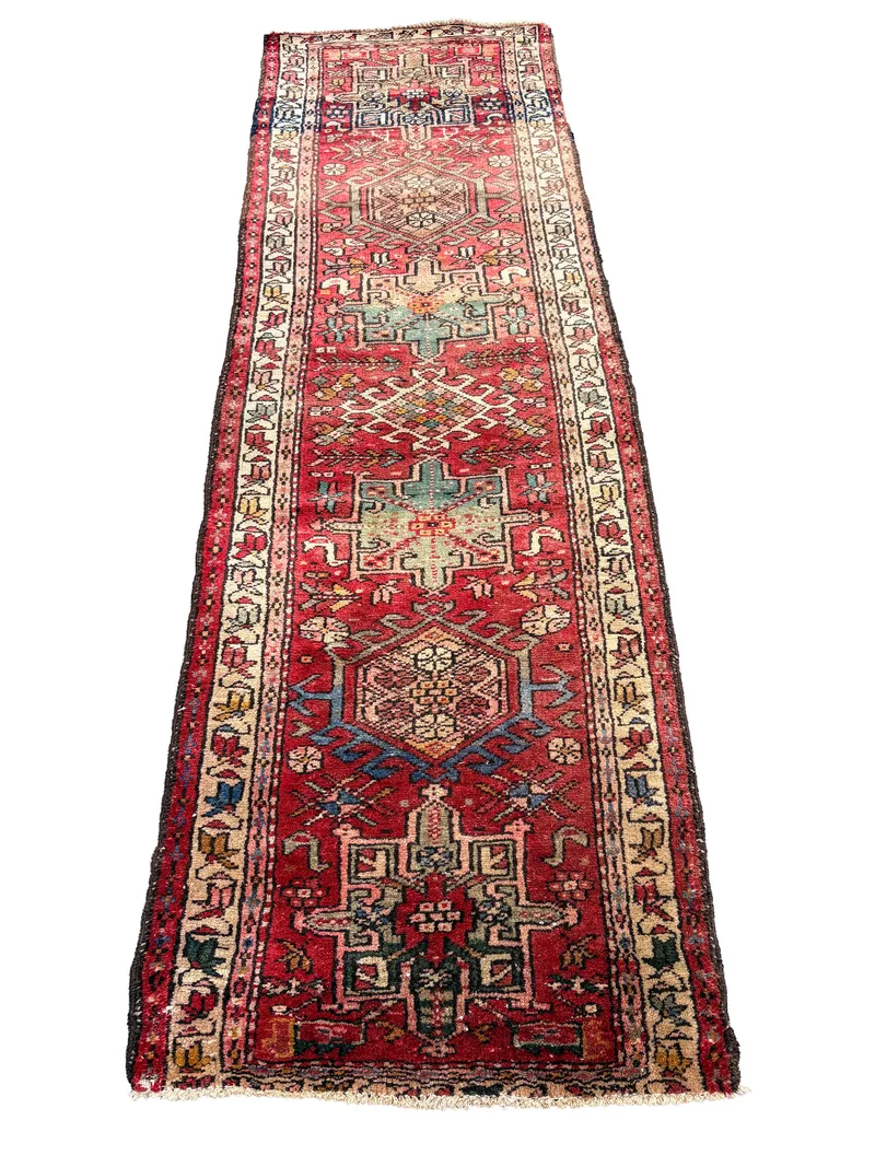 Semi-Antique Persian Gharajeh (Karaja) Runner