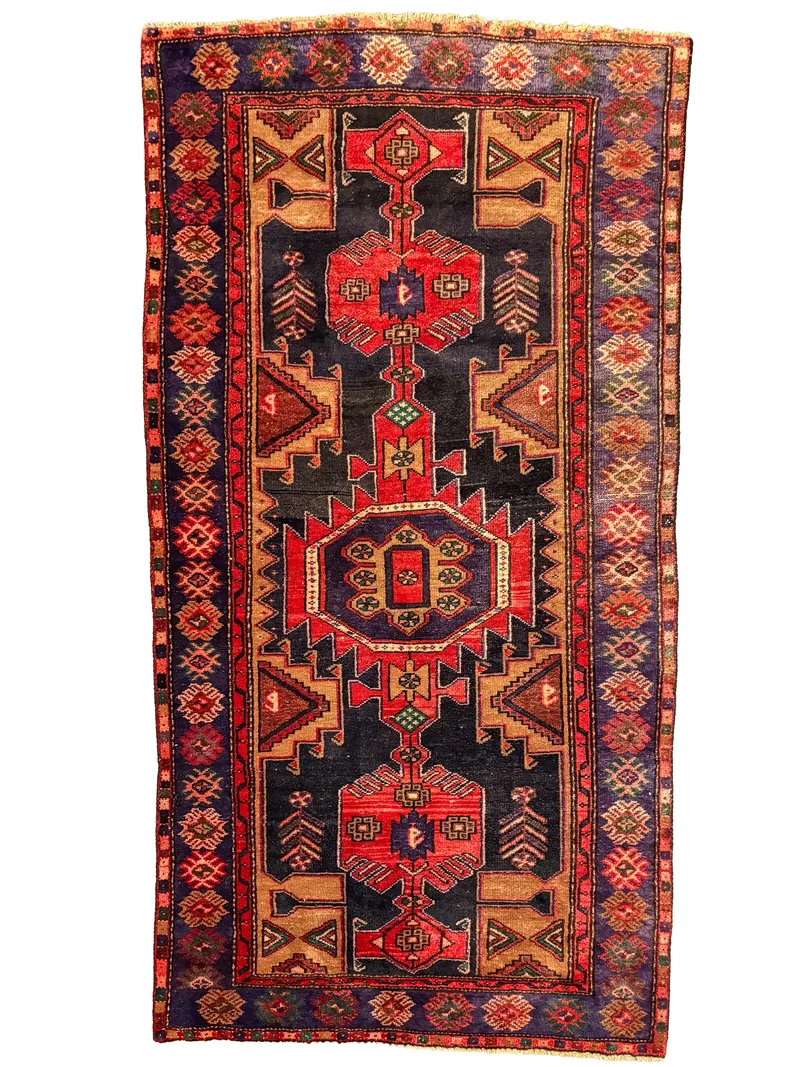Vintage Persian Zanjan Rug